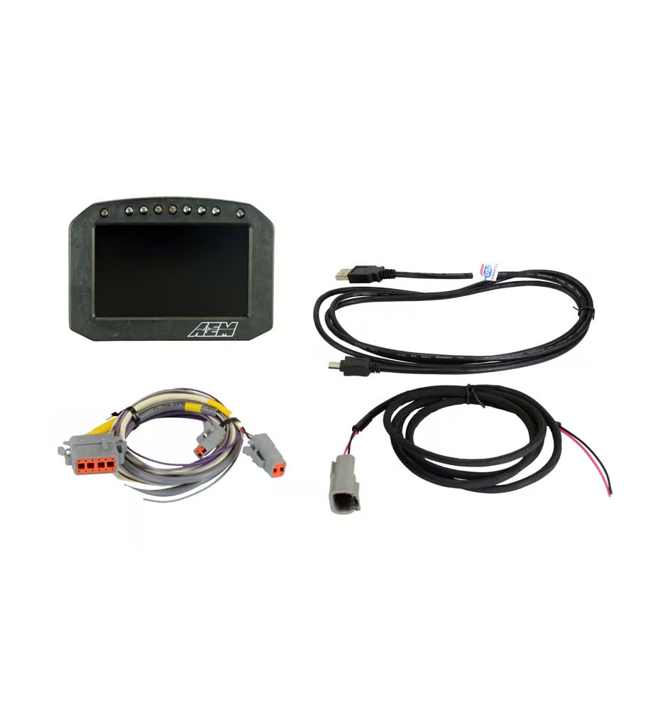 Display di registrazione a pannello piatto in carbonio AEM CD-5FLG con GPS interno